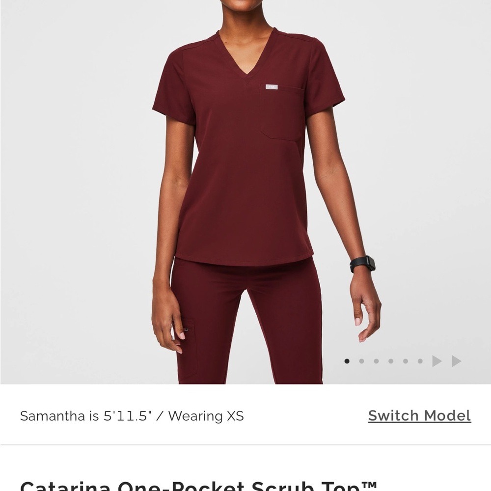 Figs Burgundy Scrub Set